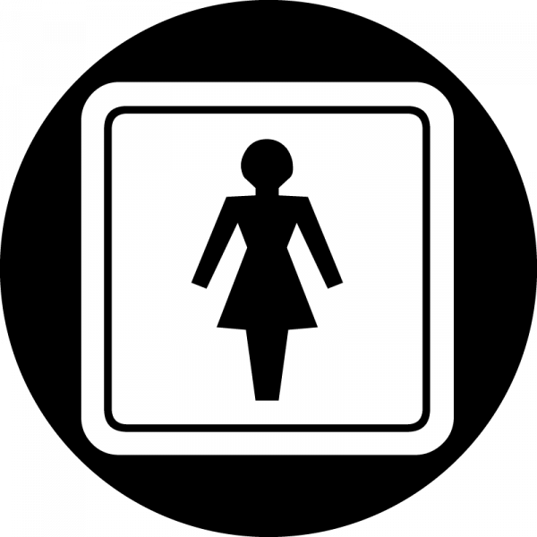 Gobo Hinweis Damen WC, Toiletten