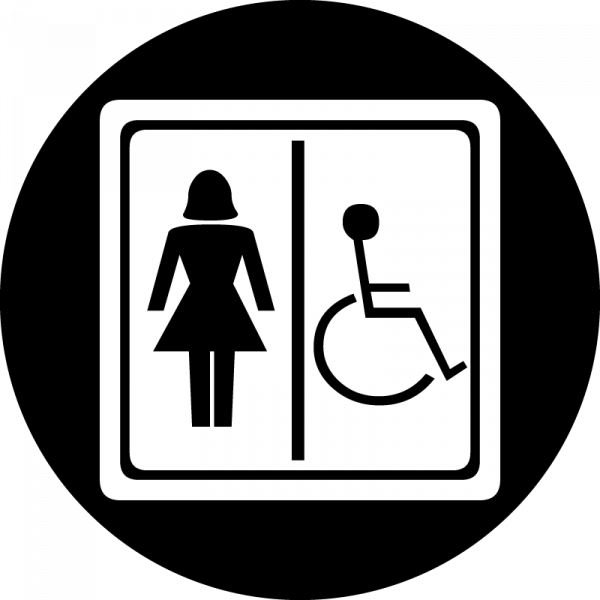 Gobo Hinweis Damen Behinderte WC, Toiletten