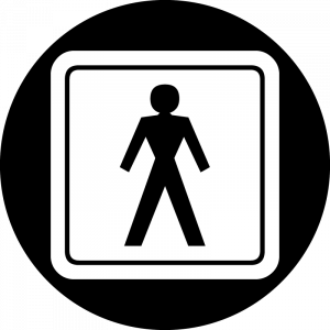 Gobo Hinweis Herren WC, Toiletten