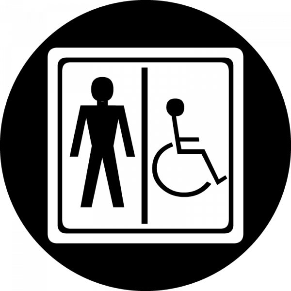 Gobo Hinweis Herren Behinderte WC, Toiletten