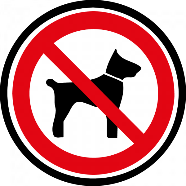 Farbiges Gobo Hinweis Hunde Verboten