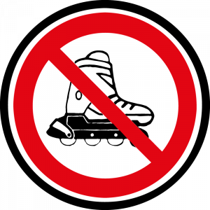 Farbiges Gobo Hinweis Skateverbot