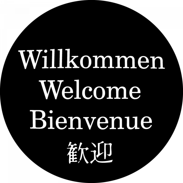 Gobo Willkommen, Welcome, Bienvenue