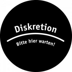 Gobo Hinweis Diskretion, bitte hier warten