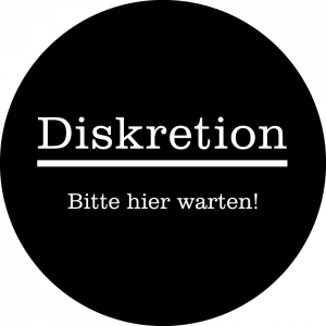 Gobo Hinweis Diskretion, bitte hier warten