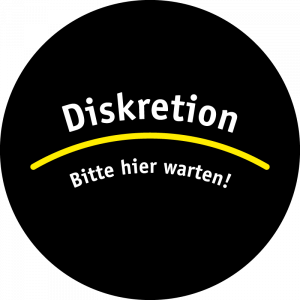 Farbiges Gobo Hinweis Diskretion, Bitte hier warten