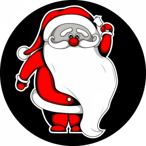 Farbiges Gobo mit Weihnachtsmann und Glocke