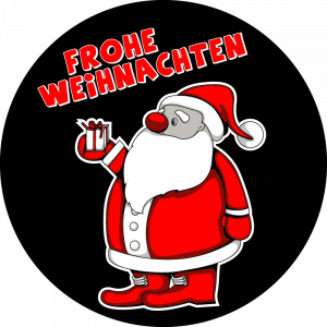 Farbiges Gobo zu Advent und Weihnachten, Weihnachtsmann mit Geschenk