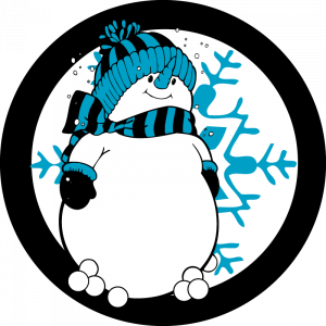 Farbiges Gobo zu Advent und Weihnachten, Schneemann mit Eiskristall