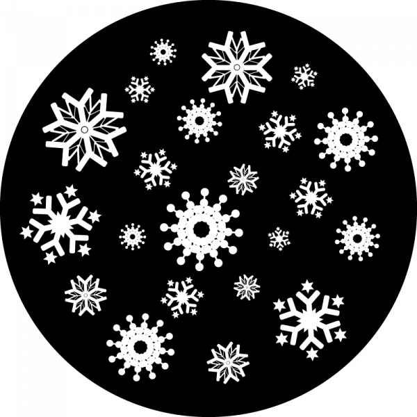 Gobo zu Advent und Weihnachten, große Schneeflocken, Kristalle