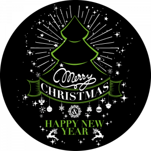 Farbiges Gobo zu Weihnachten, Merry Christmas, Happy New Year