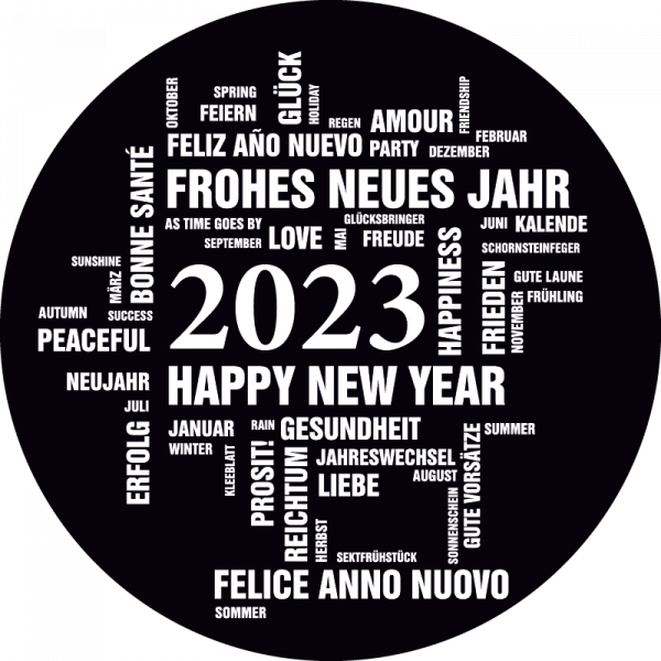 Gobo für Jahreswechsel, Sylvester mit Motiv Happy New Year 2023