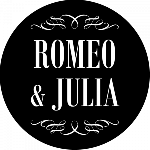 Gobo mit Ornament und Vornamen des Hochzeitspaars, für Hochzeit, Hochzeitsfeier