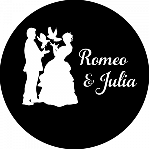 Gobo mit Hochzeitspaar und Vornamen, für Hochzeit, Hochzeitsfeier