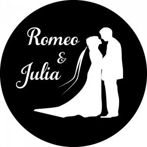 Gobo mit Hochzeitspaar und Vornamen, für Hochzeit, Hochzeitsfeier