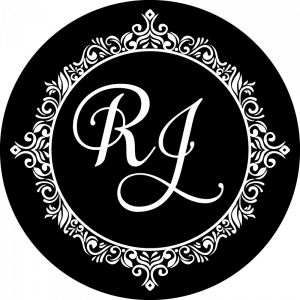 Gobo mit Ornament und Initialen des Brautpaars, für Hochzeit, Hochzeitsfeier