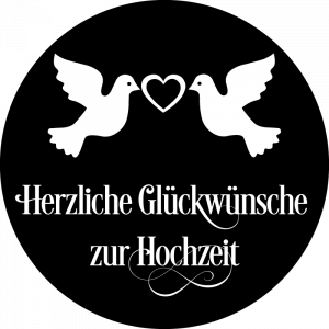 Gobo mit Glückwünschen zur Hochzeit, Hochzeitsfeier