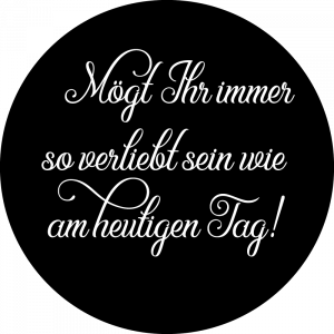 Gobo mit Spruch zur Hochzeit, Hochzeitsfeier