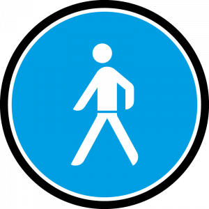 Farbiges Gobo mit Verkehrszeichen Fußgängerweg, hergestellt aus Glas