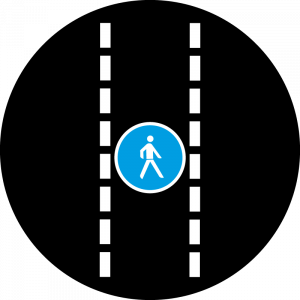 Farbiges Gobo mit Zeichen Fußgängerübergang, hergestellt aus Glas