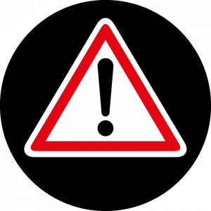 Farbiges Gobo mit Verkehrszeichen Gefahrenstelle, hergestellt aus Glas