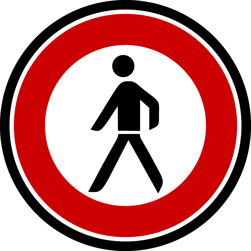 Fußgänger verboten