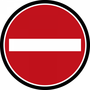 Farbiges Gobo mit Verkehrszeichen Einfahrt verboten, hergestellt aus Glas