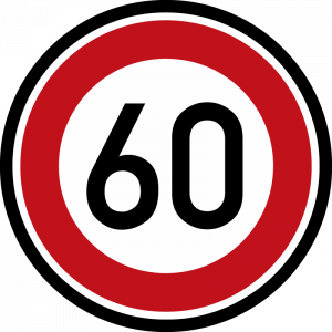 Farbiges Gobo mit Verkehrszeichen Höchstgeschwindigkeit, hergestellt aus Glas