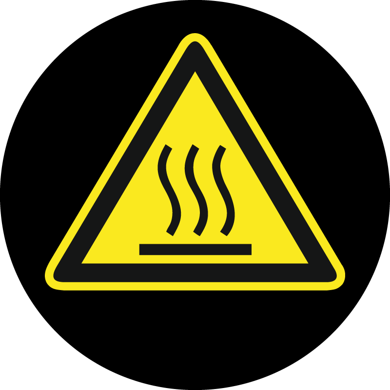 Warnung heiße Oberfläche