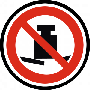 Farbiges Gobo mit Warnhinweis keine schwere Last, hergestellt aus Glas