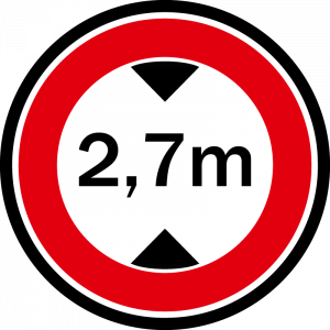 Farbiges Gobo mit Verkehrszeichen Durchfahrtshöhe, hergestellt aus Glas